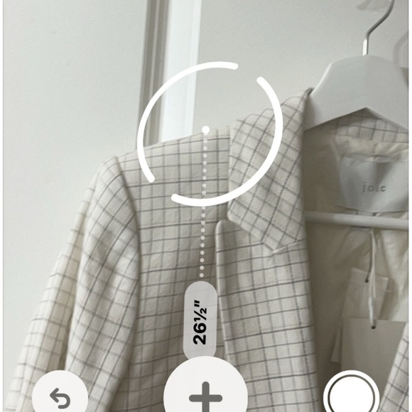 $368 NWT JOIE Sz4 VILLETTE RUFFLED PLAID ONE BUTTON BLAZER PORCELAIN - Picture 8 of 9